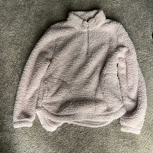 Tan fleece 1/4 zip with pockets new
